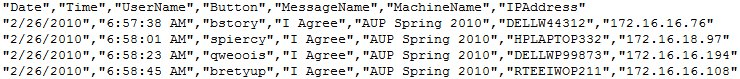 Log file example