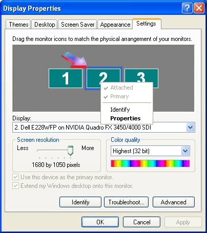 Multiple monitors Top Left