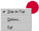 Desktop Dot right-click menu with Stay on Top option