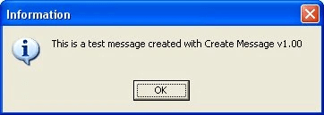 Example message created with Create Message Pro showing a simple notification