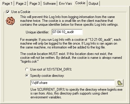 Log Info cookie configuration to prevent duplicate audits