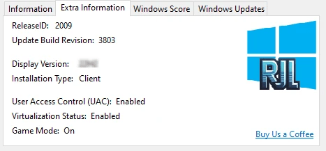 Extra information from Windows 10