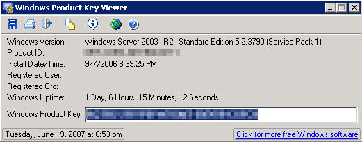 Windows Server 2003 product key