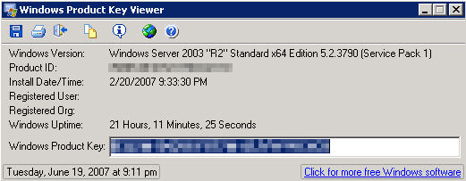 Windows Server 2003 64-bit product key